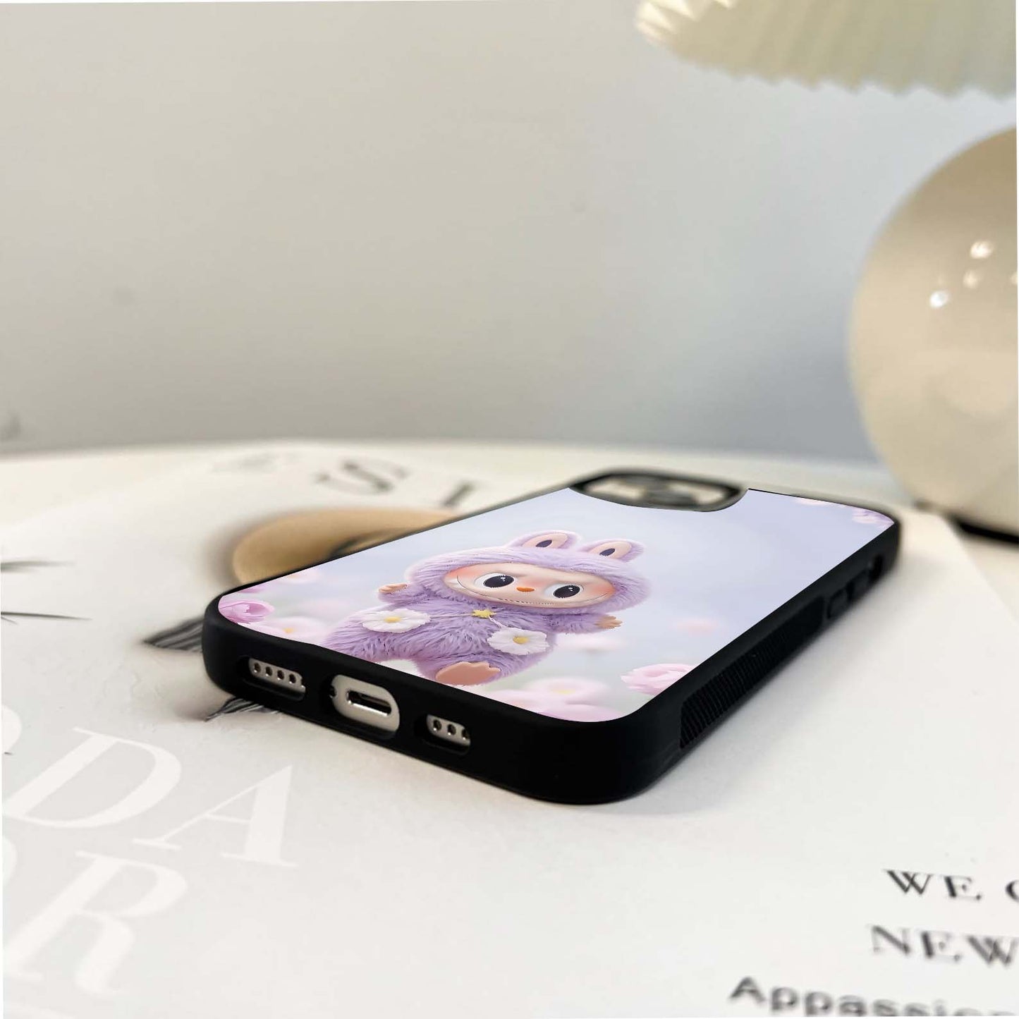 Floral Labubu Glass Case