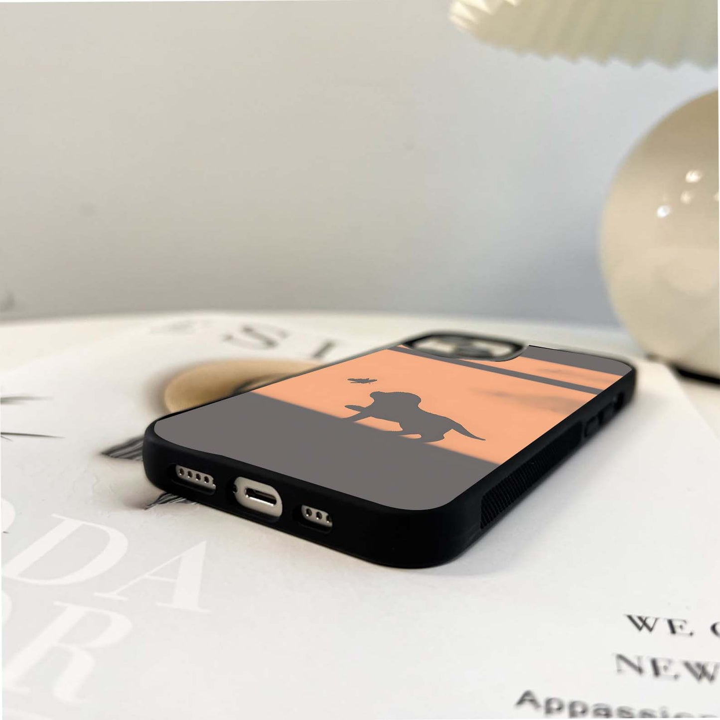 Puppy Shadow Art Glass Case