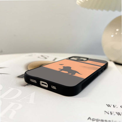 Puppy Shadow Art Glass Case