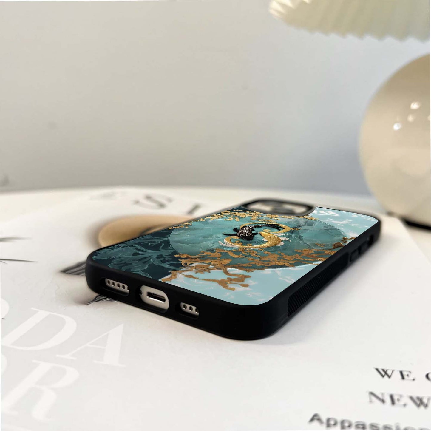 Golden Koi Harmony Glass Case