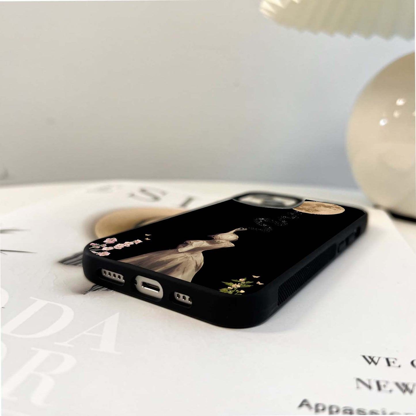 Girl reaching for Moon Glass Case