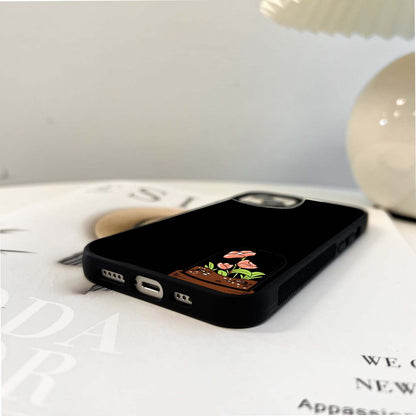 Orange Mini Flower Pot Glass Case