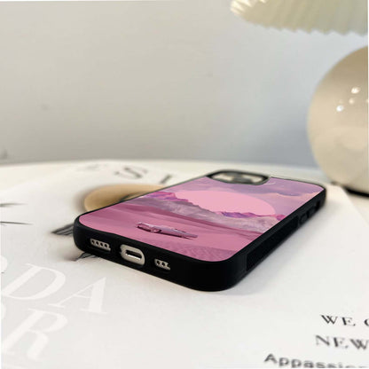 Alone Car Scenery Glass Case