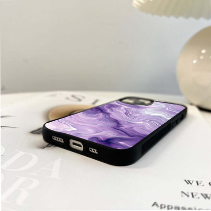 Purple Marble Swirl Glass Case