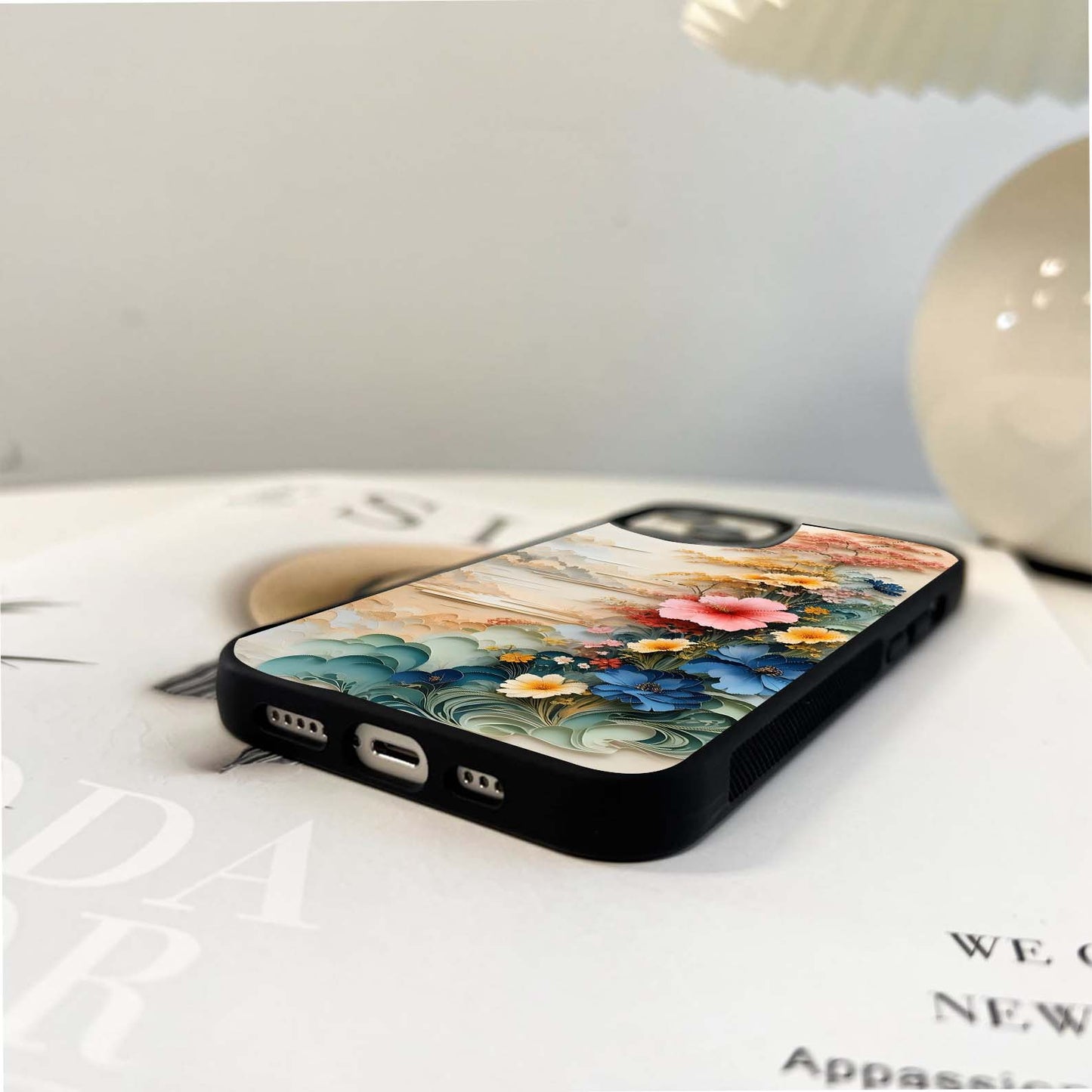 Botanical Hibiscus Scenery Glass Case