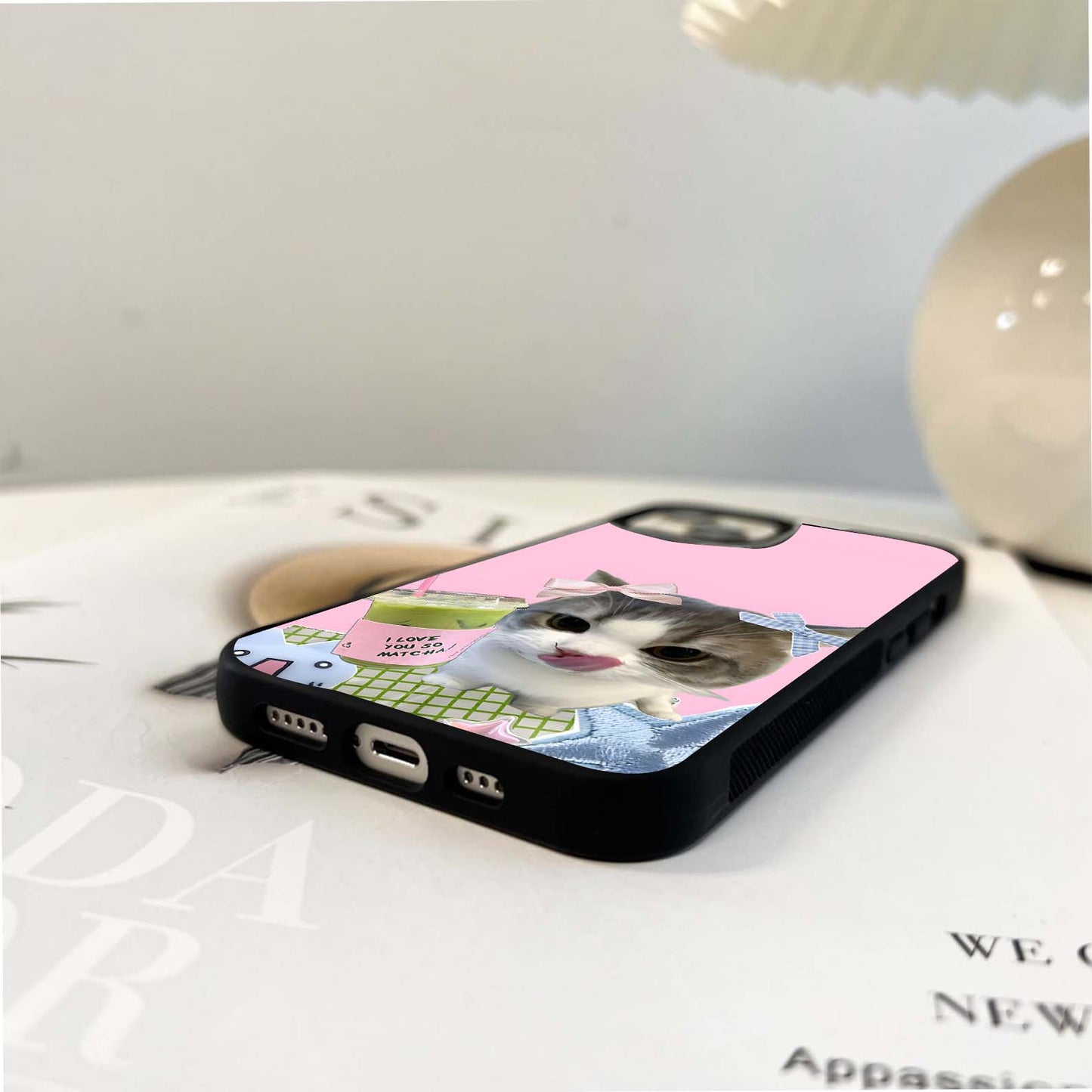 Love Matcha Cat Glass Case