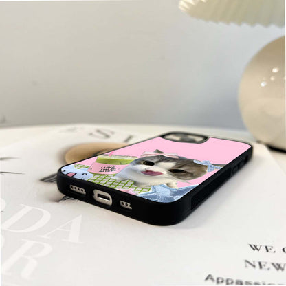 Love Matcha Cat Glass Case