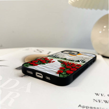 Sunlit Rose Path Glass Case