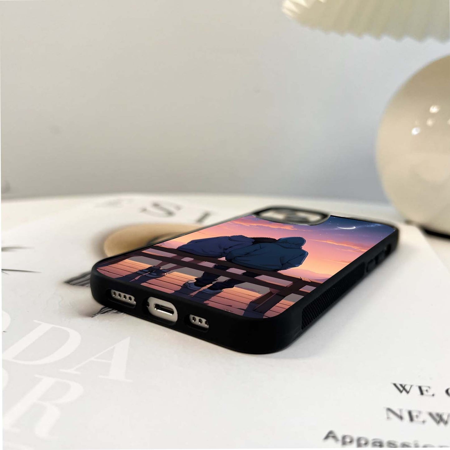 Soft Pastel Couple Glass Case