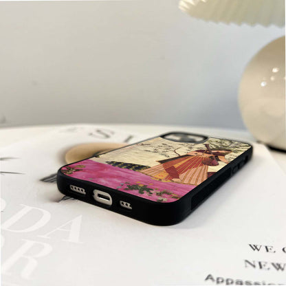 Lady With Veena Art Glass Case