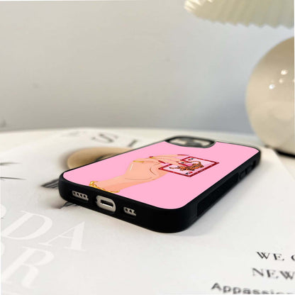 Lady Playing Card Glass Case