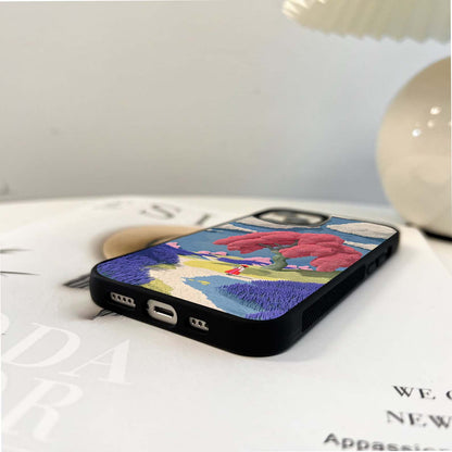 Meditative Girl with Aura Glass Case