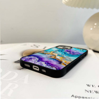 Oceanic Amethyst Marble Glass Case