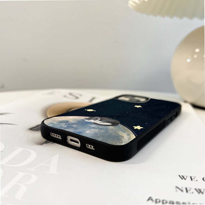 Curl Paws Cat Glass Case