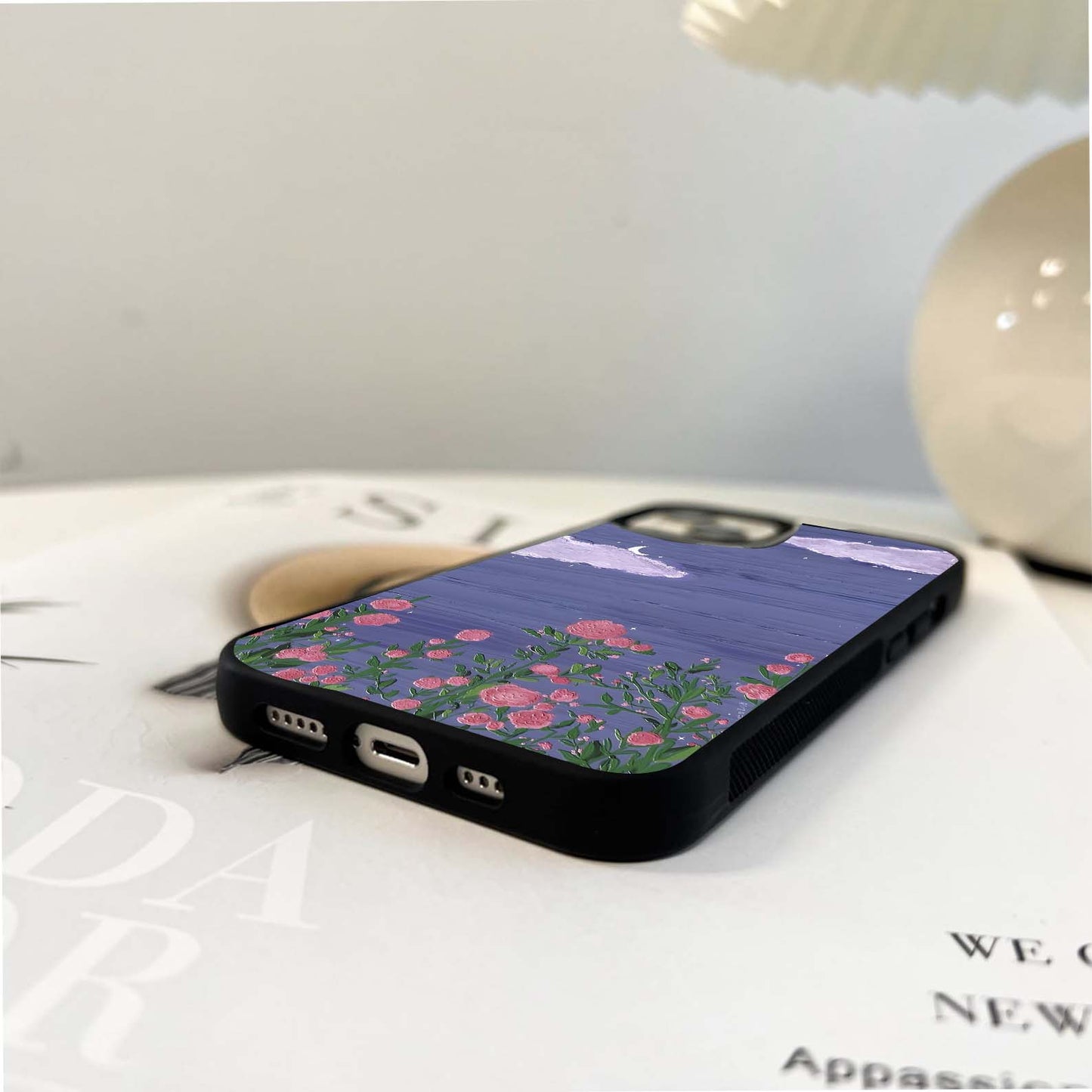 Crescent Clouds Scenery Glass Case