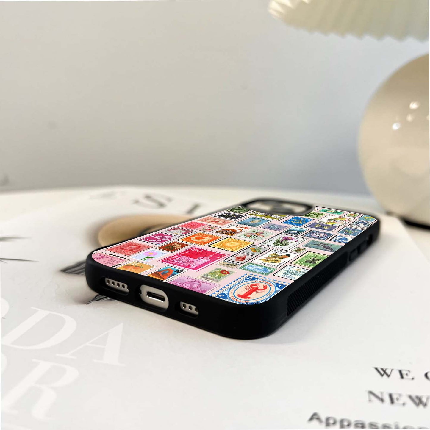 Multiple Stamp Collage Glass Case