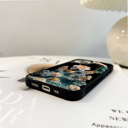 Painted Lotus Waving Glass Case