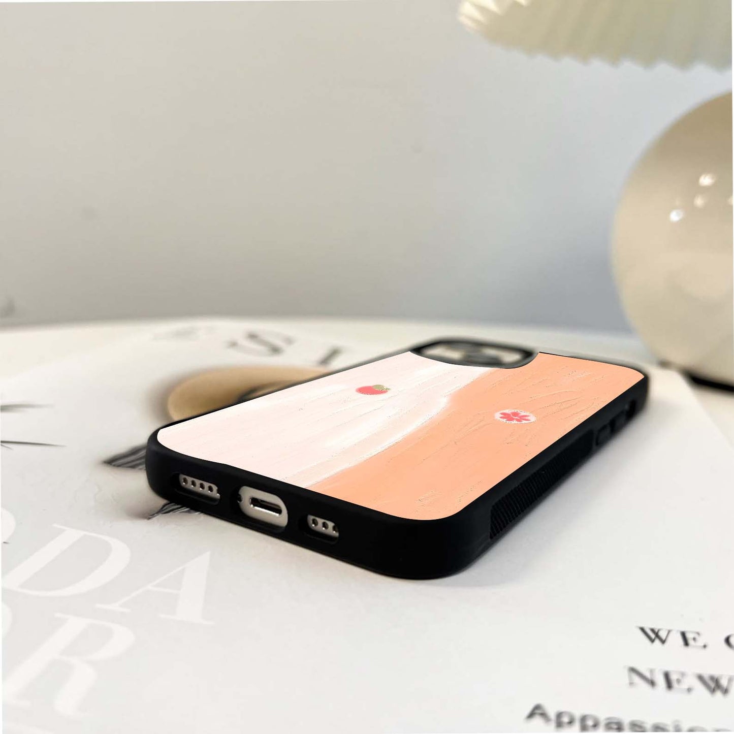 Peachy Fruit Bloom Glass Case