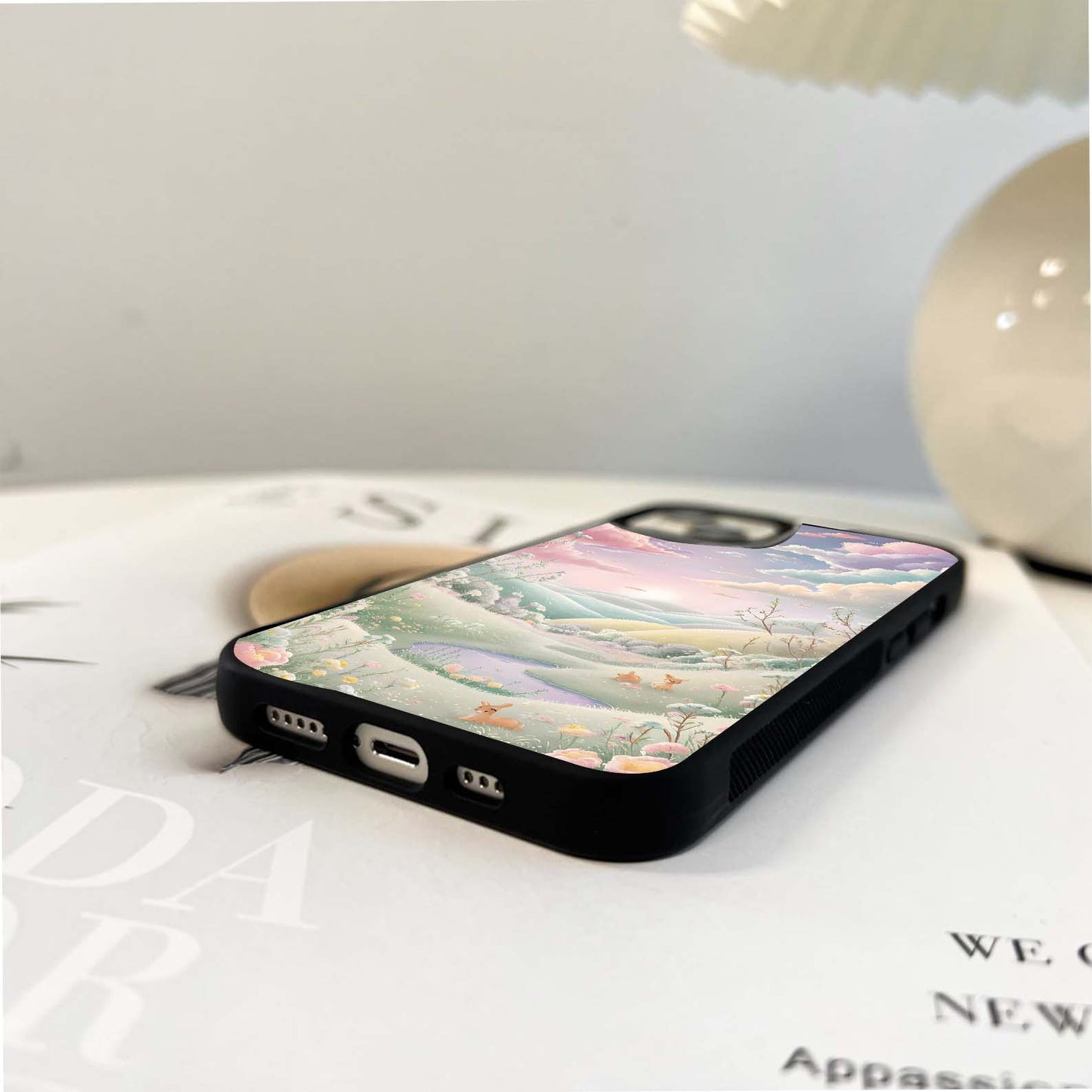 Enchanting Pastel Landscape Glass Case