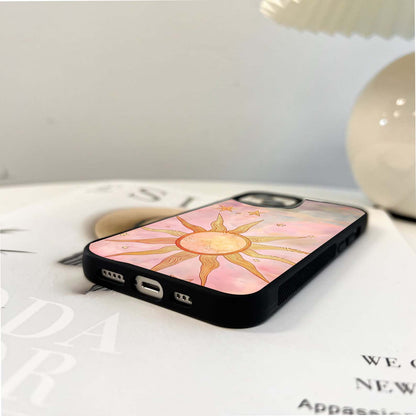 Pink Sky and Sun Glass Case