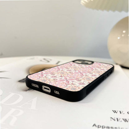 Soft pastel Cream Pattern Glass Case