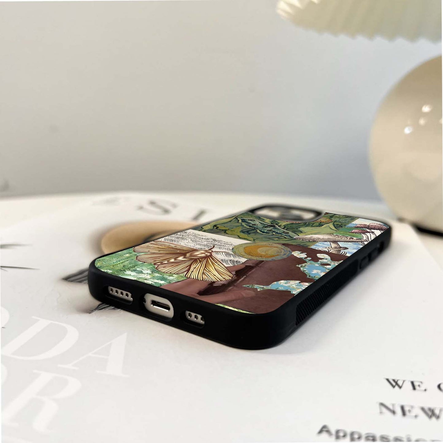 Moth Framed Art Glass Case