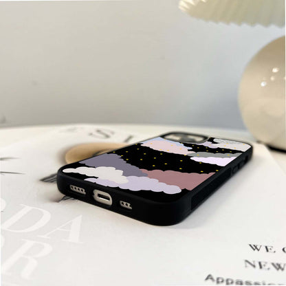 Cloudy Night Sky Glass Case