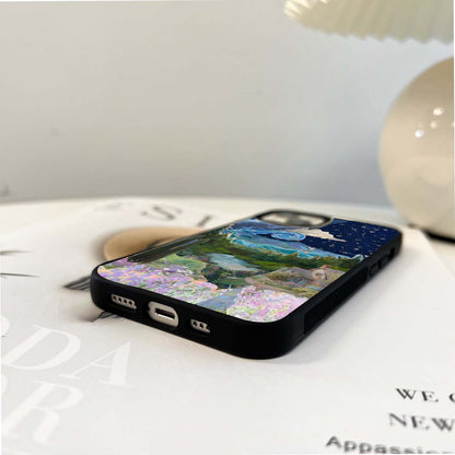 Whimsical Night house Glass Case