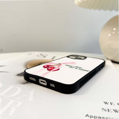 Ribbon Cherry & Quote Glass Case