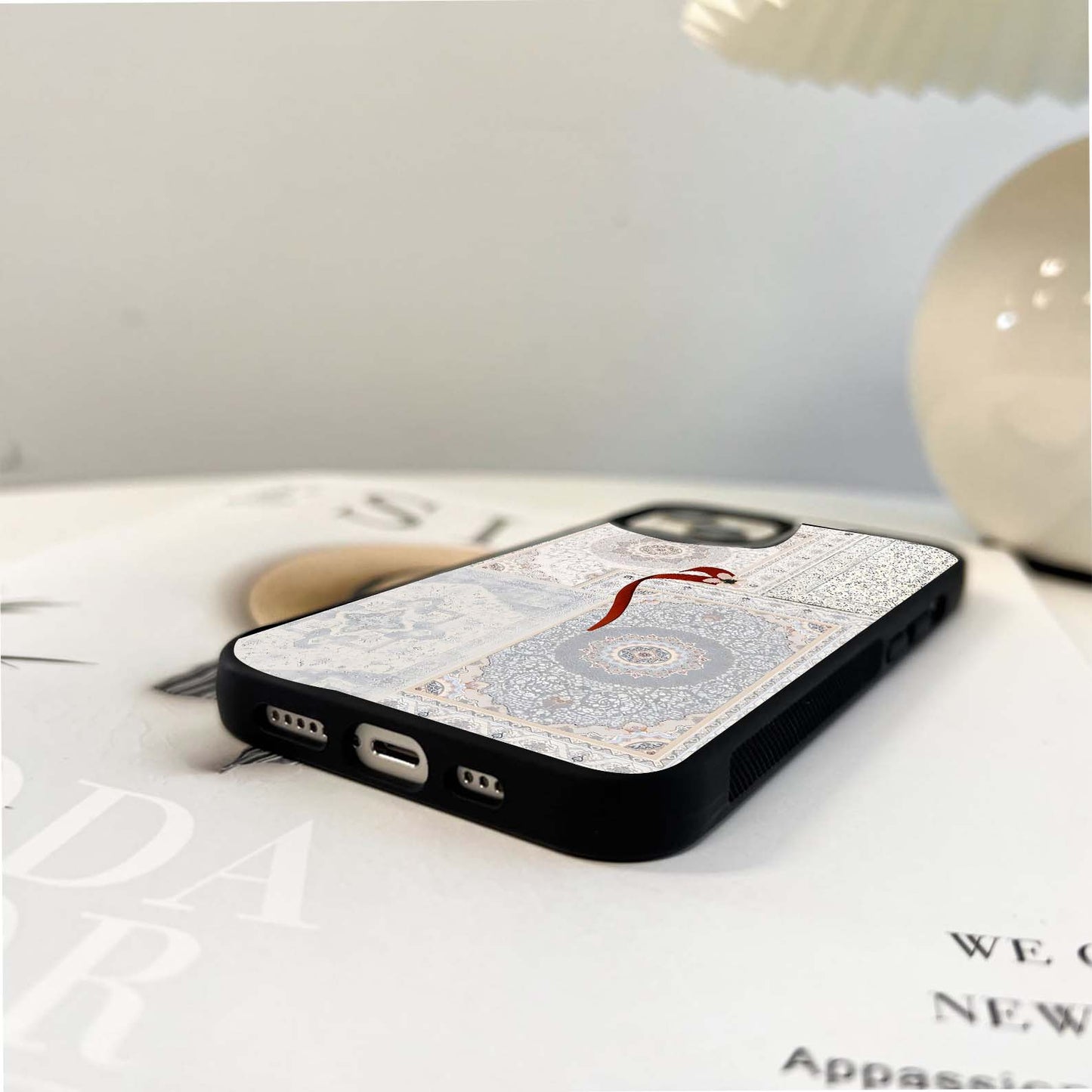 White Aesthetic Bow Glass Case