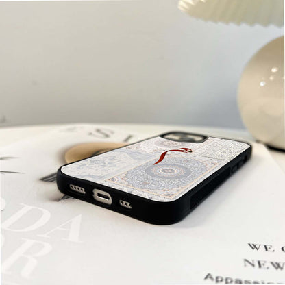 White Aesthetic Bow Glass Case