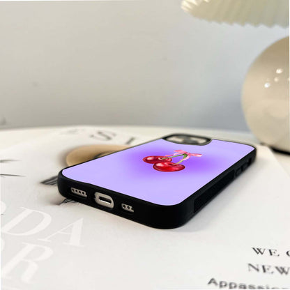 Purple Cherry Blush Glass Case