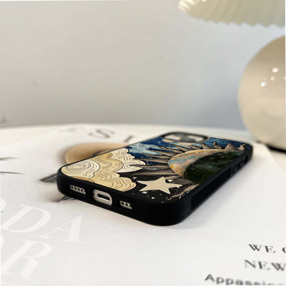 Half Sun Clouds Glass Case