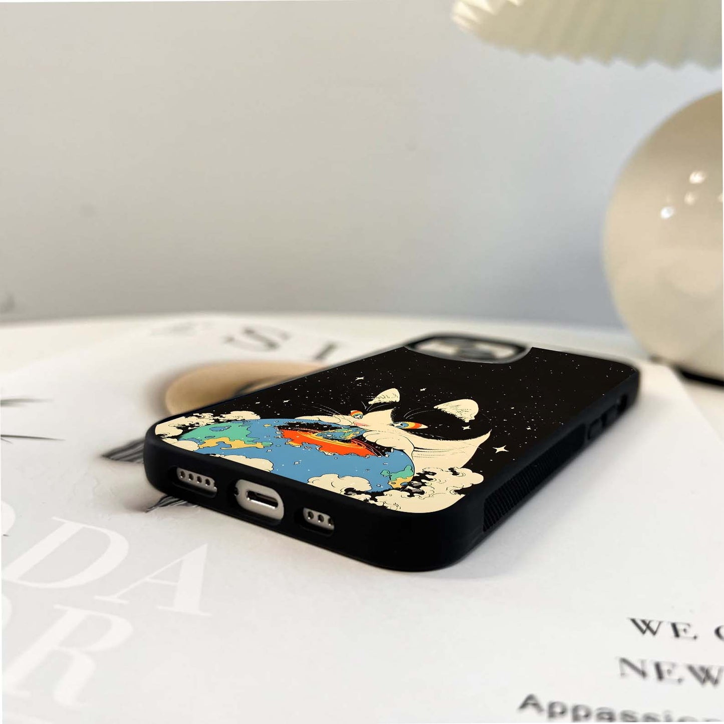 Galaxy Cat Feast Glass Case