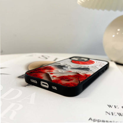 Red Sun Japan Style Glass Case