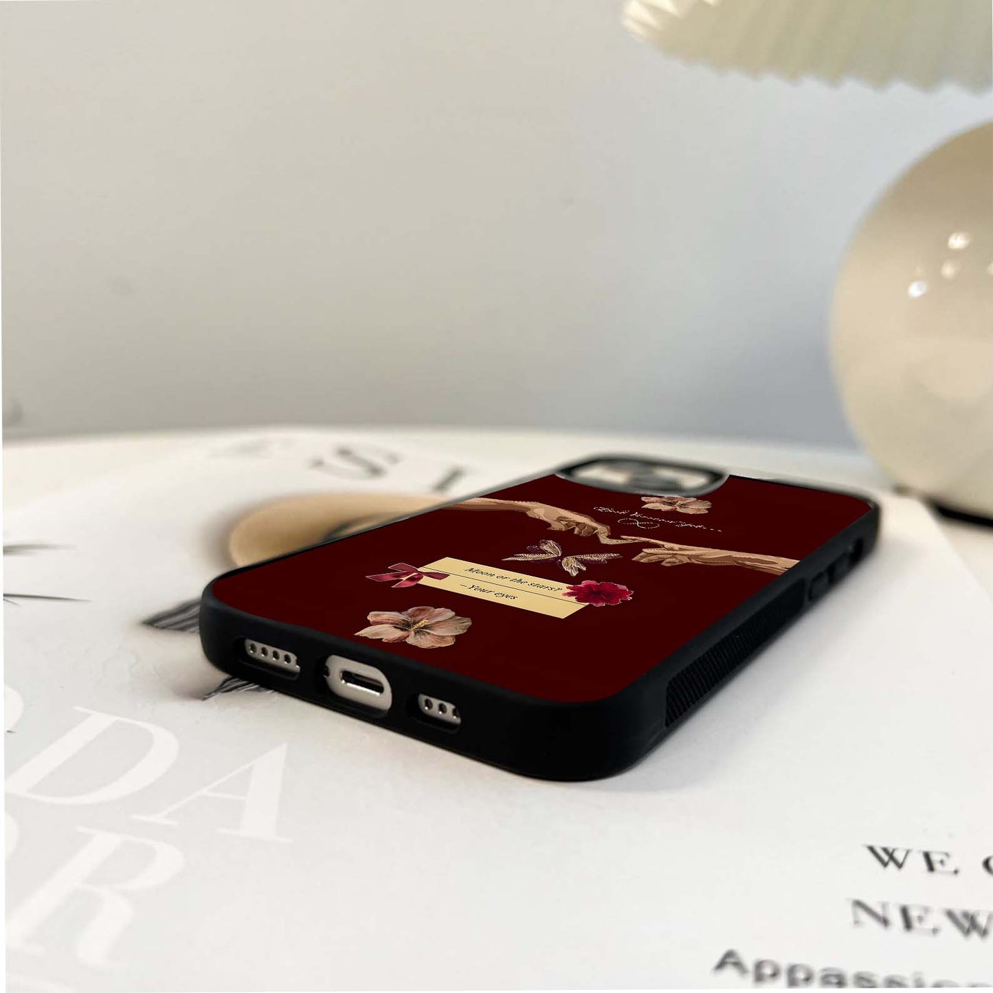 Aesthetic Couple Hands Glass Case