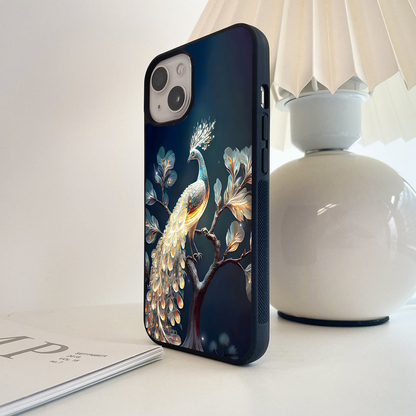 Celestial Peacock Radiance Glass Case