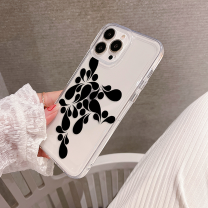 Black gemotric Clear Silicon Cover