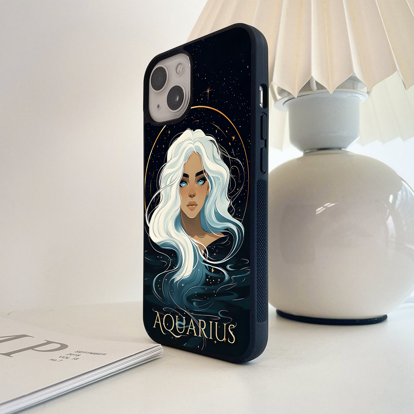 Zodiac Aquarius Glass Case