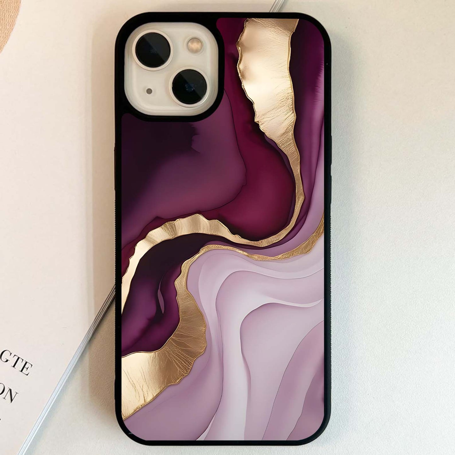 Royal Plum Marble Glass Case