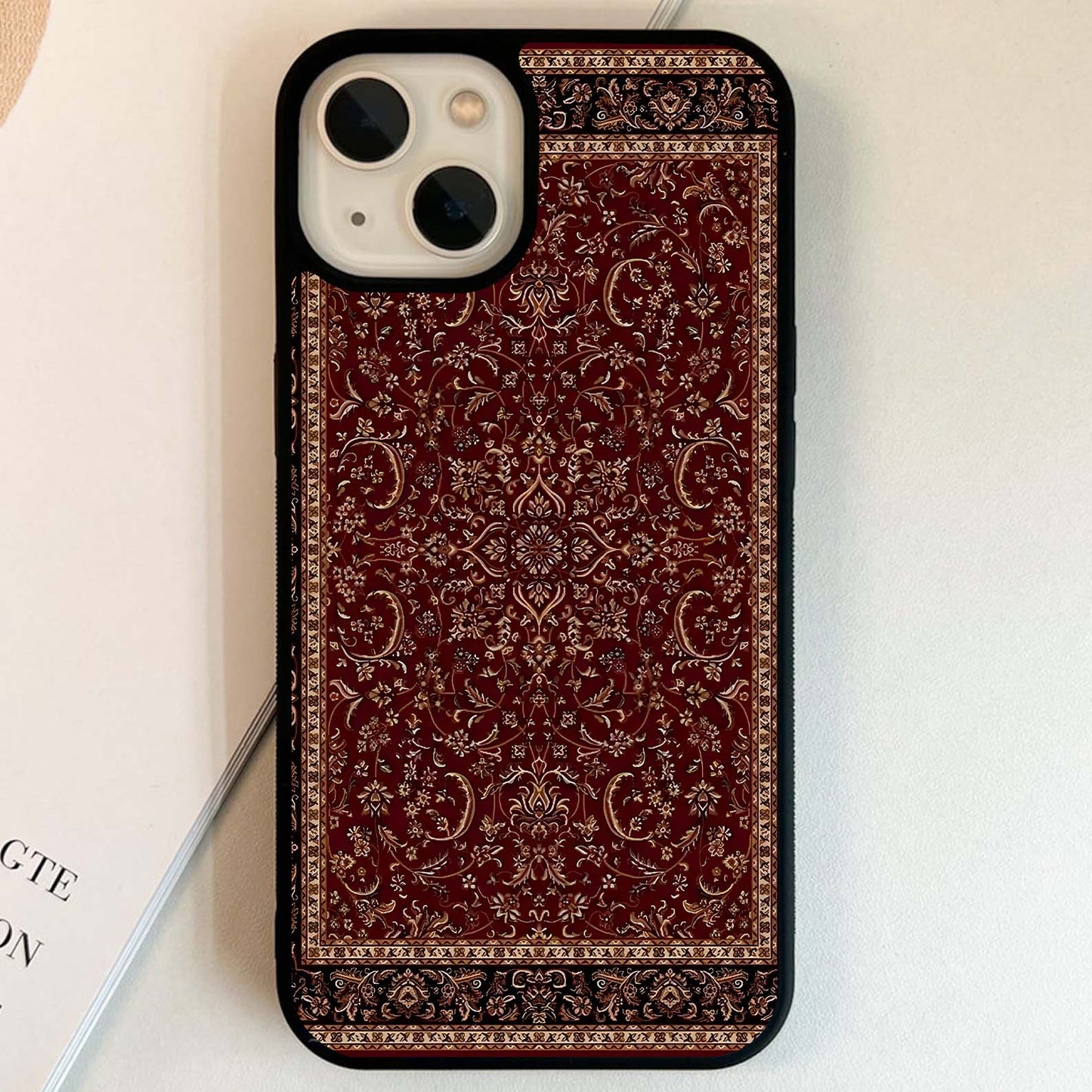 Vintage Persian Carpet Glass Case