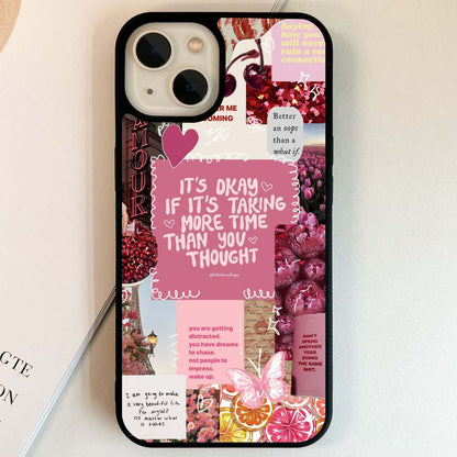 Aesthetic Pink Healing Glass Case