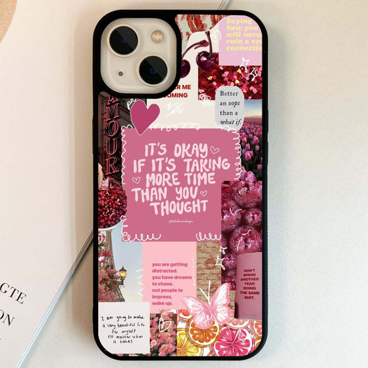 Aesthetic Pink Healing Glass Case