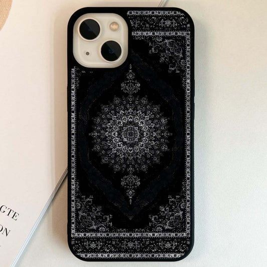 Black Persian Carpet Glass Case