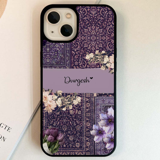 Antique Floral Whisper Custom Name Glass Case