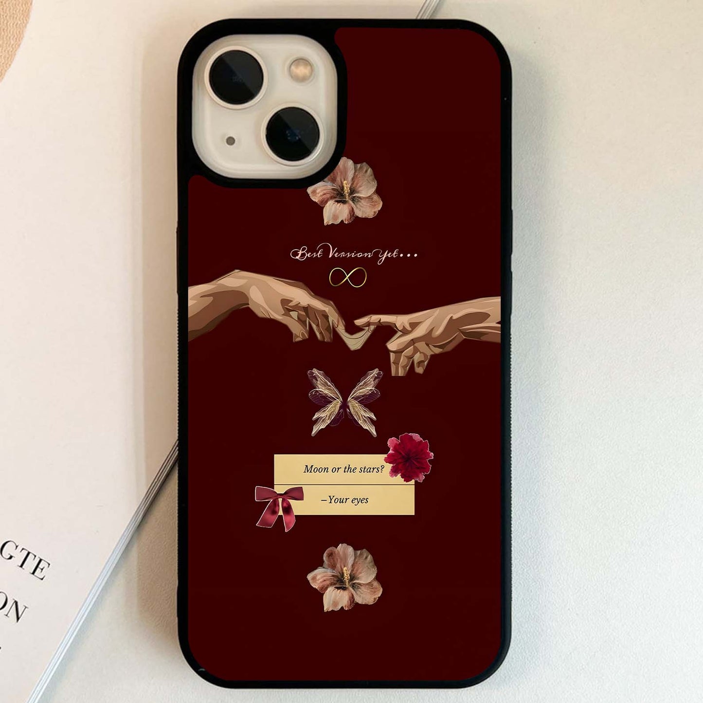 Aesthetic Couple Hands Glass Case