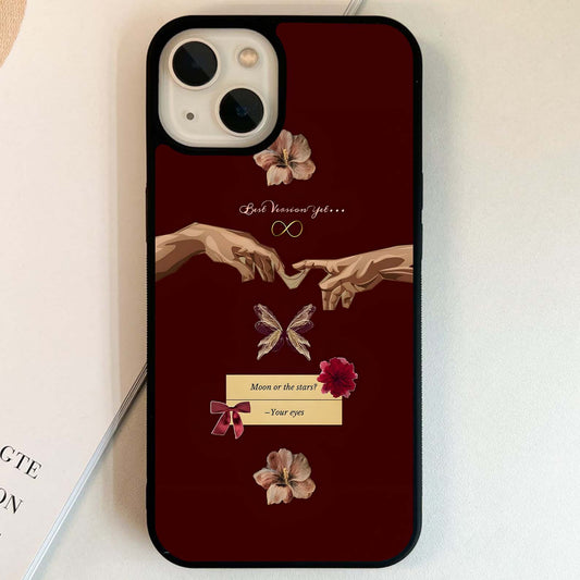 Aesthetic Couple Hands Glass Case