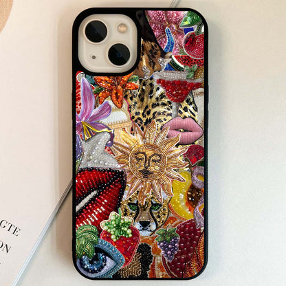 Beaded Fashion Jungle Glass Case