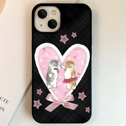 Cat Under Heart Glass Case