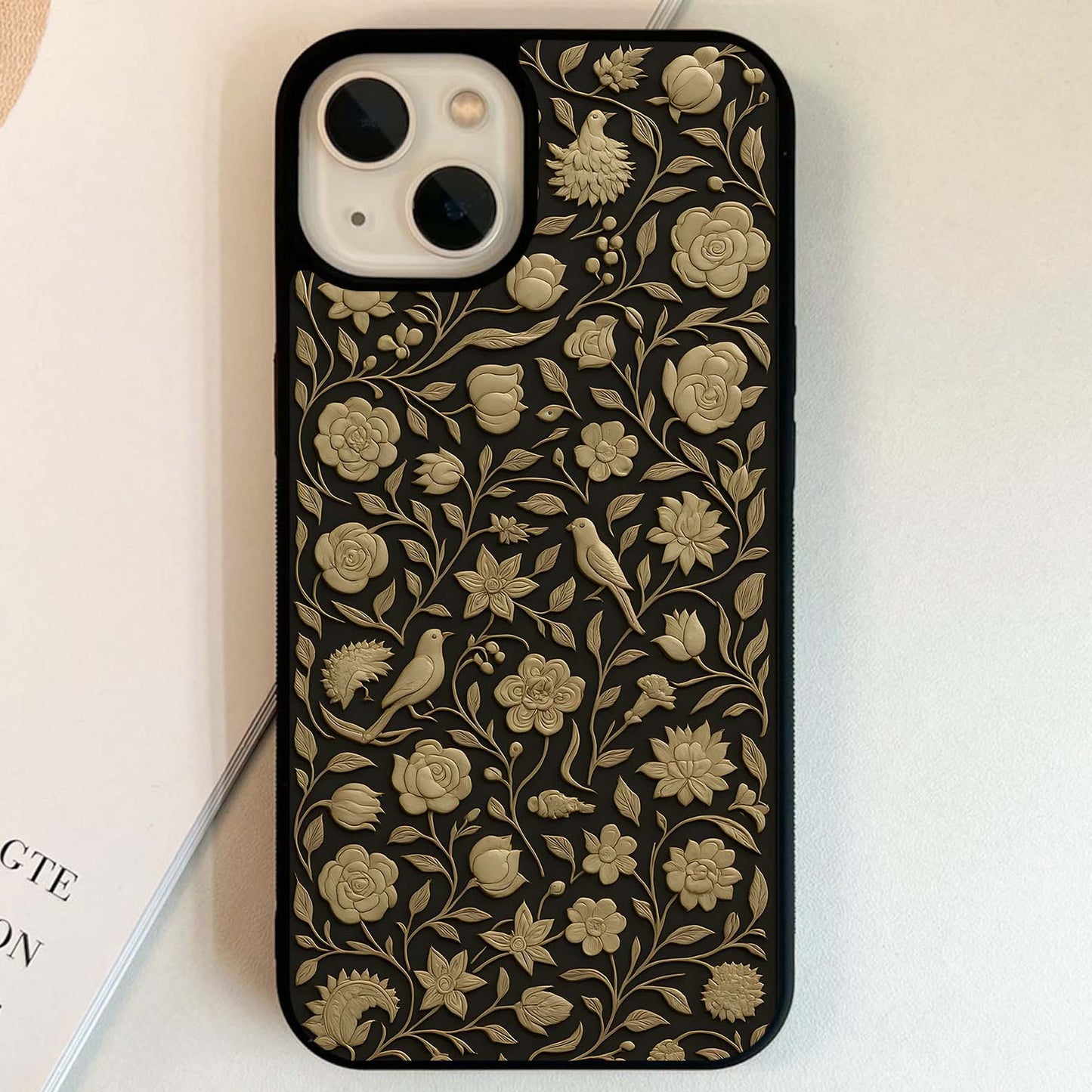 Golden Floral Majesty Glass Case